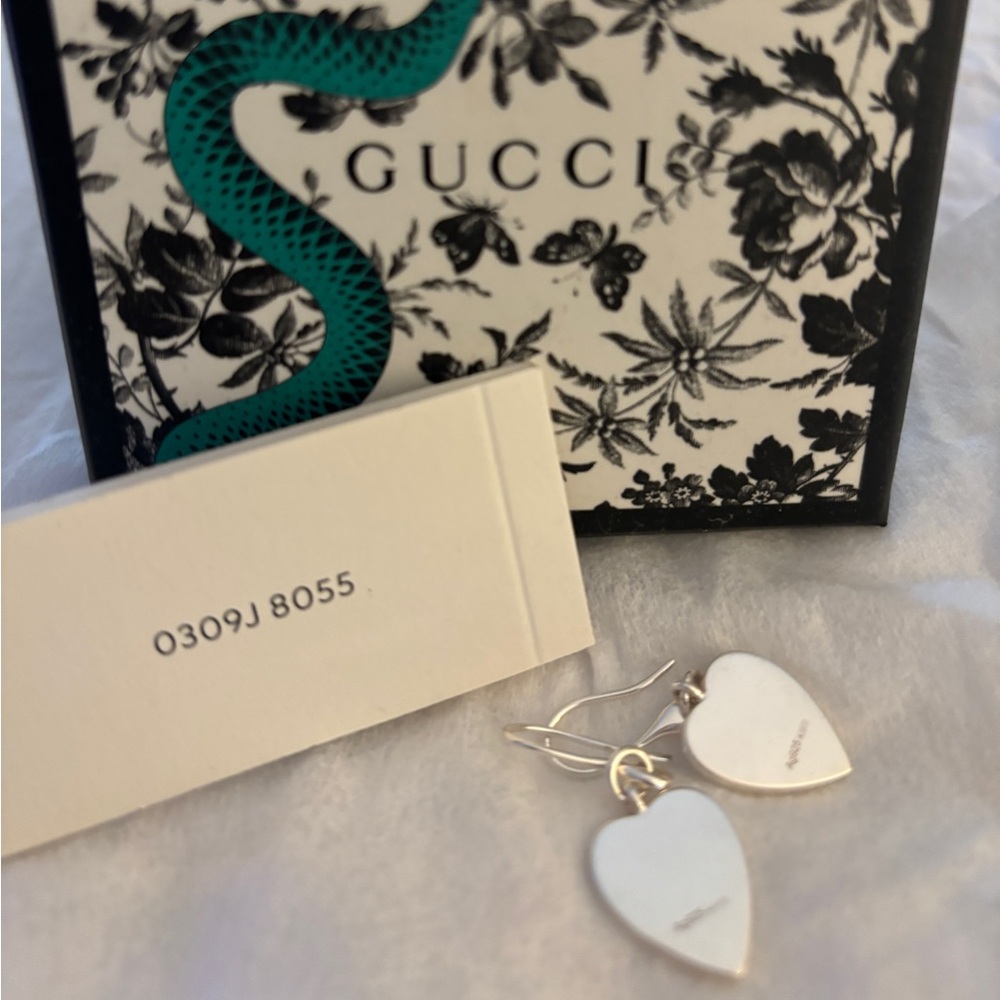 Gucci Heart Earrings with bag and box